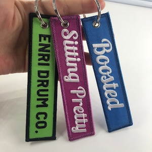 Custom jet tag, Custom Embroidery Keychain, Remove Before Flight, Personalized Keychain, Key Tag for Bag, Wholesale jet tag
