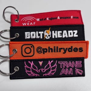 Custom Flight tags, Personalized keyrings, Custom embroidered keychain, Wholesale Embroidery Key Ring, Pilot Airplane Motorcycle Flight Tag