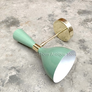 1950er Mid Century Messing Italienisch Diabolo Wandleuchte Leuchte 2 Paar
