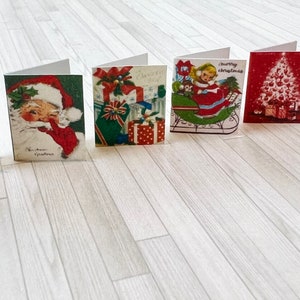 Cartes de Noël vintage miniatures pour maison de poupée
