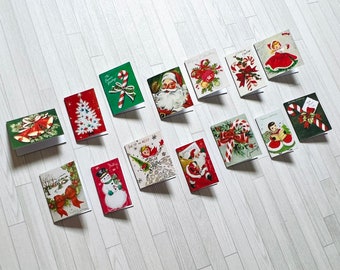 Dollhouse miniature vintage Christmas cards - MEGA PACK (14 cards)