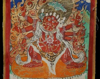 Thangka mongol antiguo en miniatura