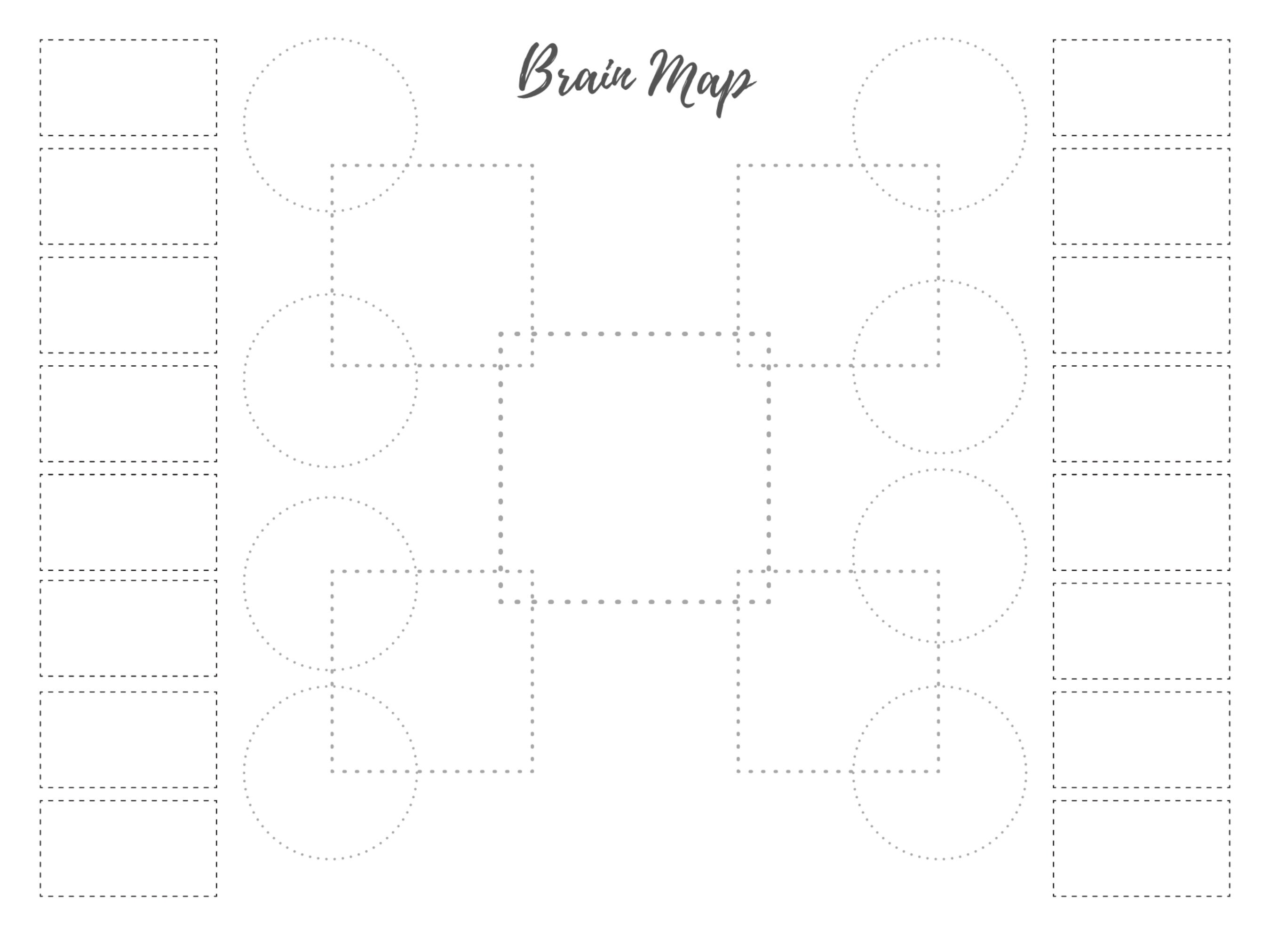 PRINTABLE PLANNER MAP A4 Brain/ Mind Map Printable Pastel or Black and ...