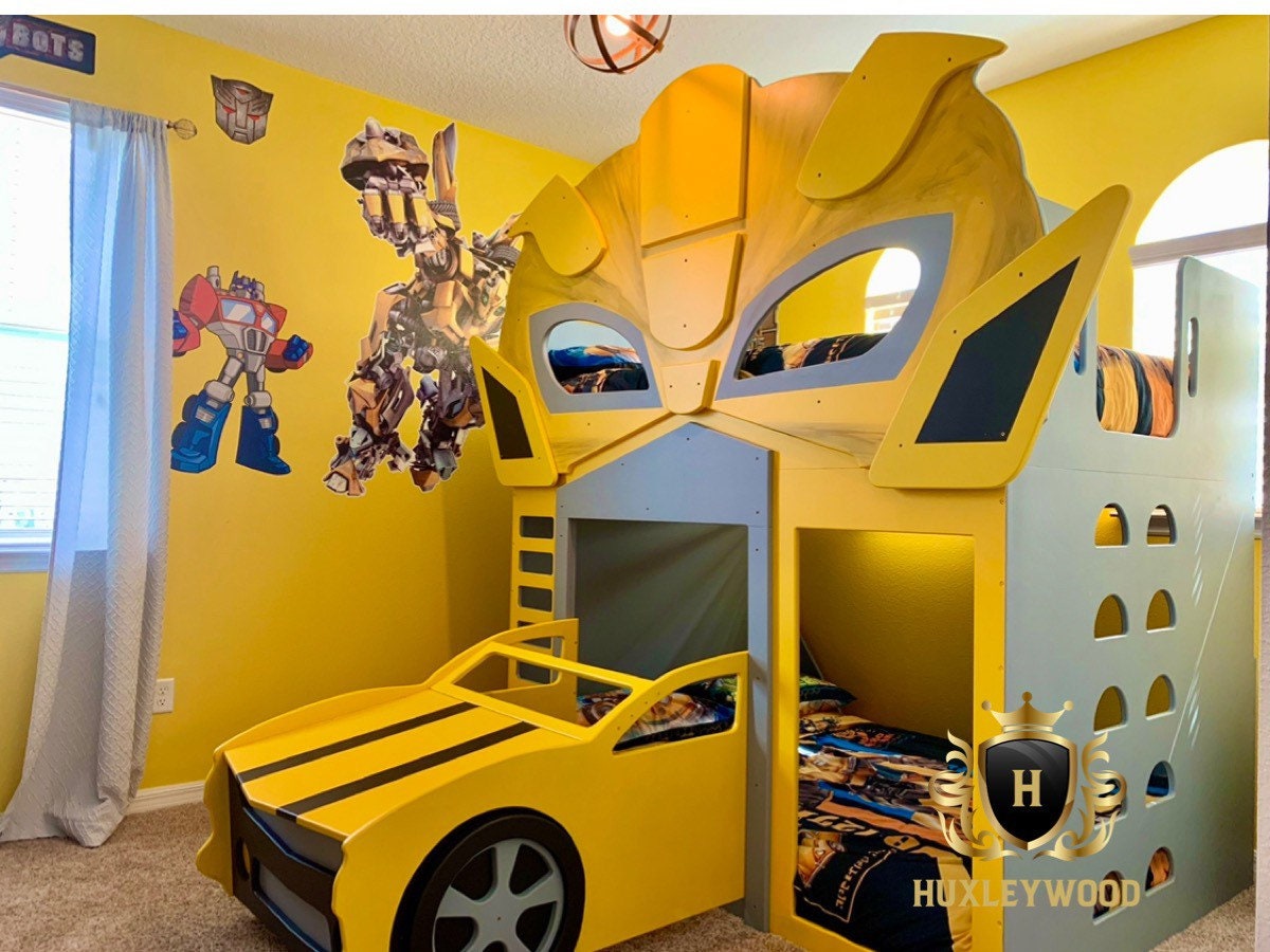Custom hand painted full size bunk beds Transformers Etsy