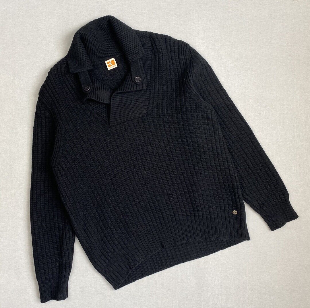 Mens Vintage Orange Boss Wool Sweater Size XXL Etsy