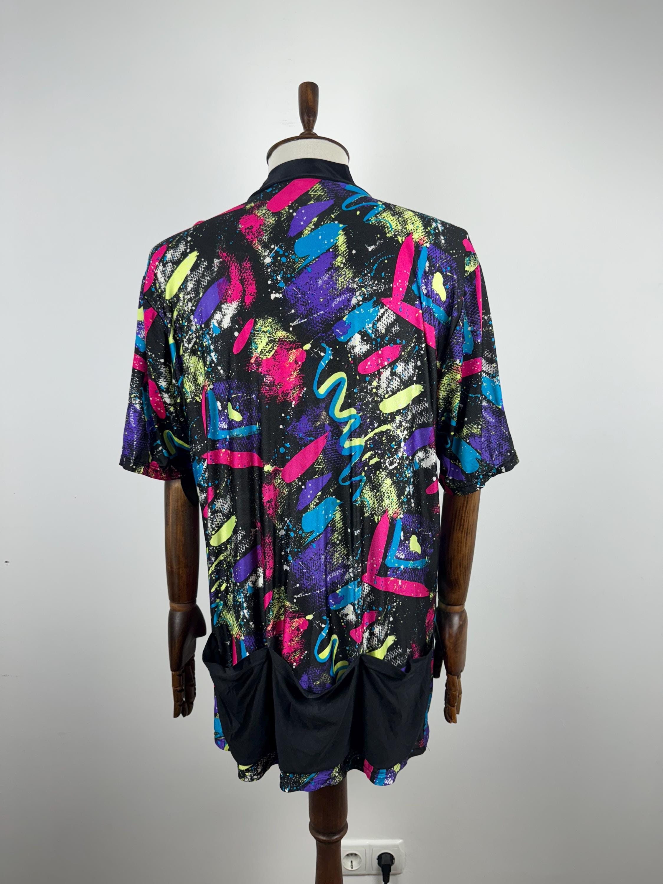 Maillot Cycliste Vintage Rodeo Tourplus Années 90 – Taille M, Coloré, Manches Courtes