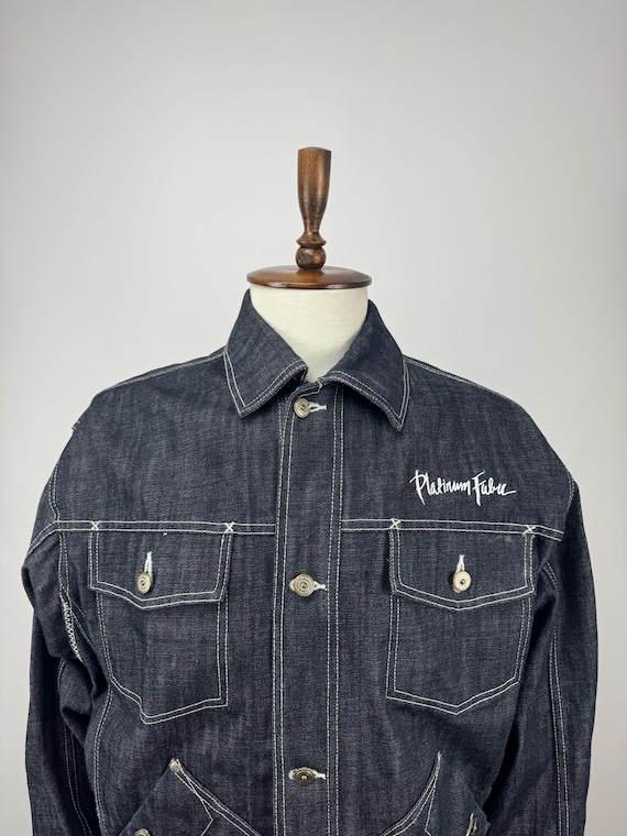 Vintage Y2K Platinum FUBU Fat Albert Embroidered Denim Jacket Raw