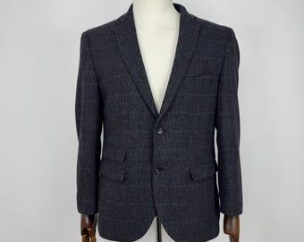Next Tailoring Blazer Mens 42S Wool Blend Check Tweed Jacket Tailored Fit Smart