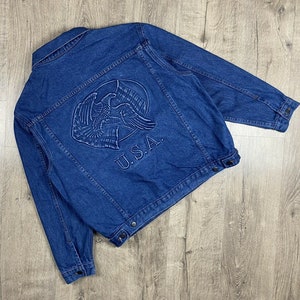 Mens Vintage USA Denim Trucker Jacket size L