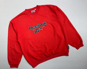 Men’s Vintage Reebok Retro 90’ Crew Neck Oversized Big Logo Sweatshirt size S