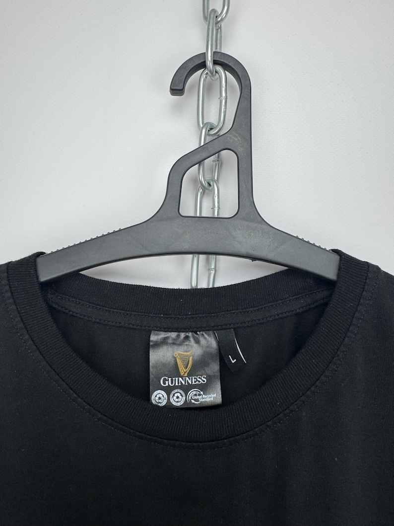 Guinness 0.0 T-shirt Herr Stor Svart Toucan Grafisk Öllogotyp Kortärmad bild 4