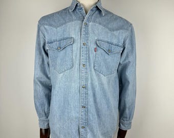 Men&#39;s Vintage Levi&#39;s Long Sleeve Denim Shirt size S