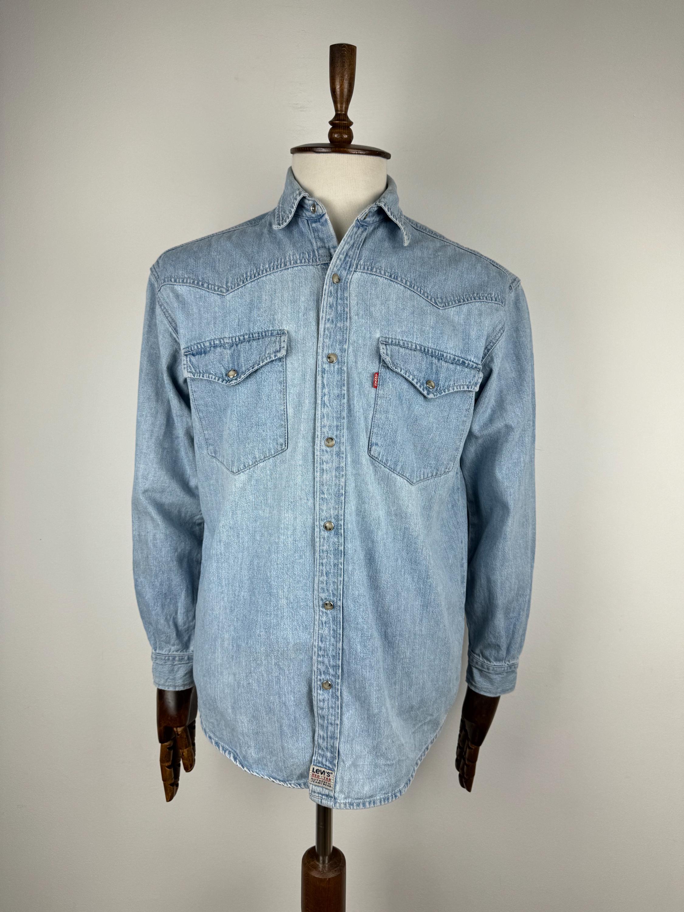 トップス Levis PULL OVER V-NECK S/S DENIM SHIRTS COLLARED V-NECK DENIM TOP - WASHED BLUE | COS