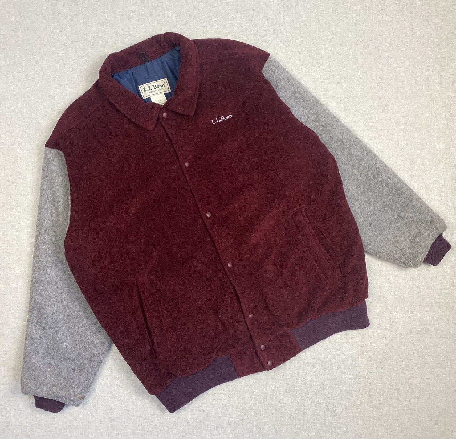 Mens Vintage L.L. Bean Fleece Bomber Jacket Made in USA Size L - Etsy 