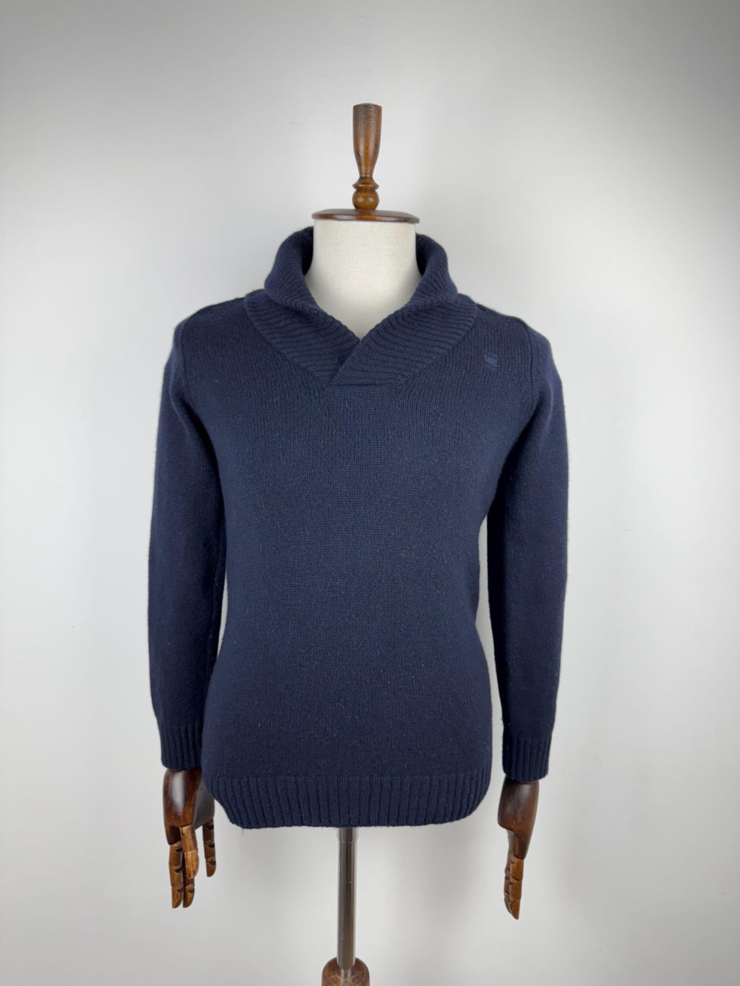 Men's Vintage G-star Raw Gammit Shawl Collar Knit Long Sleeve Sweater ...