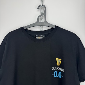 Guinness 0.0 T-shirt Herr Stor Svart Toucan Grafisk Öllogotyp Kortärmad bild 3