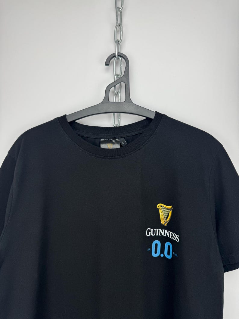 Guinness 0.0 T-shirt Herr Stor Svart Toucan Grafisk Öllogotyp Kortärmad bild 3