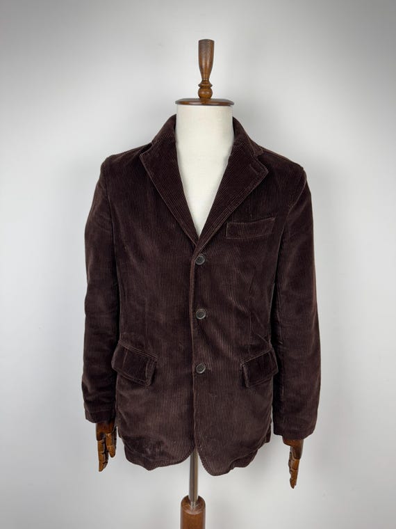 Veste homme en velours côtelé avec doublure en sherpa marron