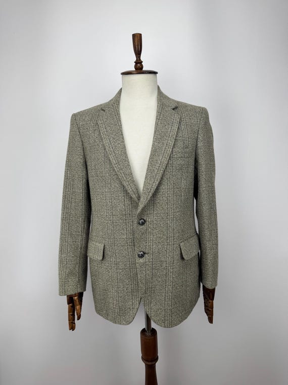 Vintage Guards by S. Schneiders Tweed Blazer Jacket Herringbone Wool Men’s Size 42