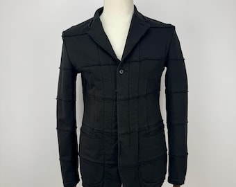 Chaqueta tipo blazer para hombre Homecore Paris, color negro, con borde sin rematar, estilo casual, de algodón, talla M.