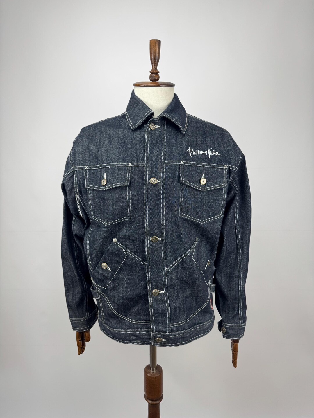 Vintage Y2K Platinum FUBU Fat Albert Embroidered Denim Jacket Raw