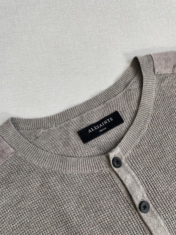 Mens Vintage Allsaints Bram Grandad Sweater size S View 3