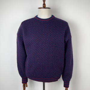 Męski sweter vintage Pakeman Catto Carter z wełny z okrągłym dekoltem i dzianinowym swetrem rozmiar L