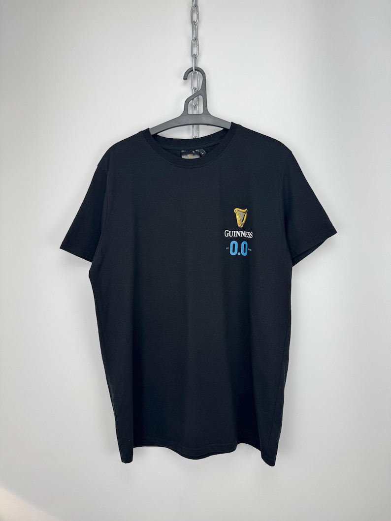 Guinness 0.0 T-shirt Herr Stor Svart Toucan Grafisk Öllogotyp Kortärmad bild 2