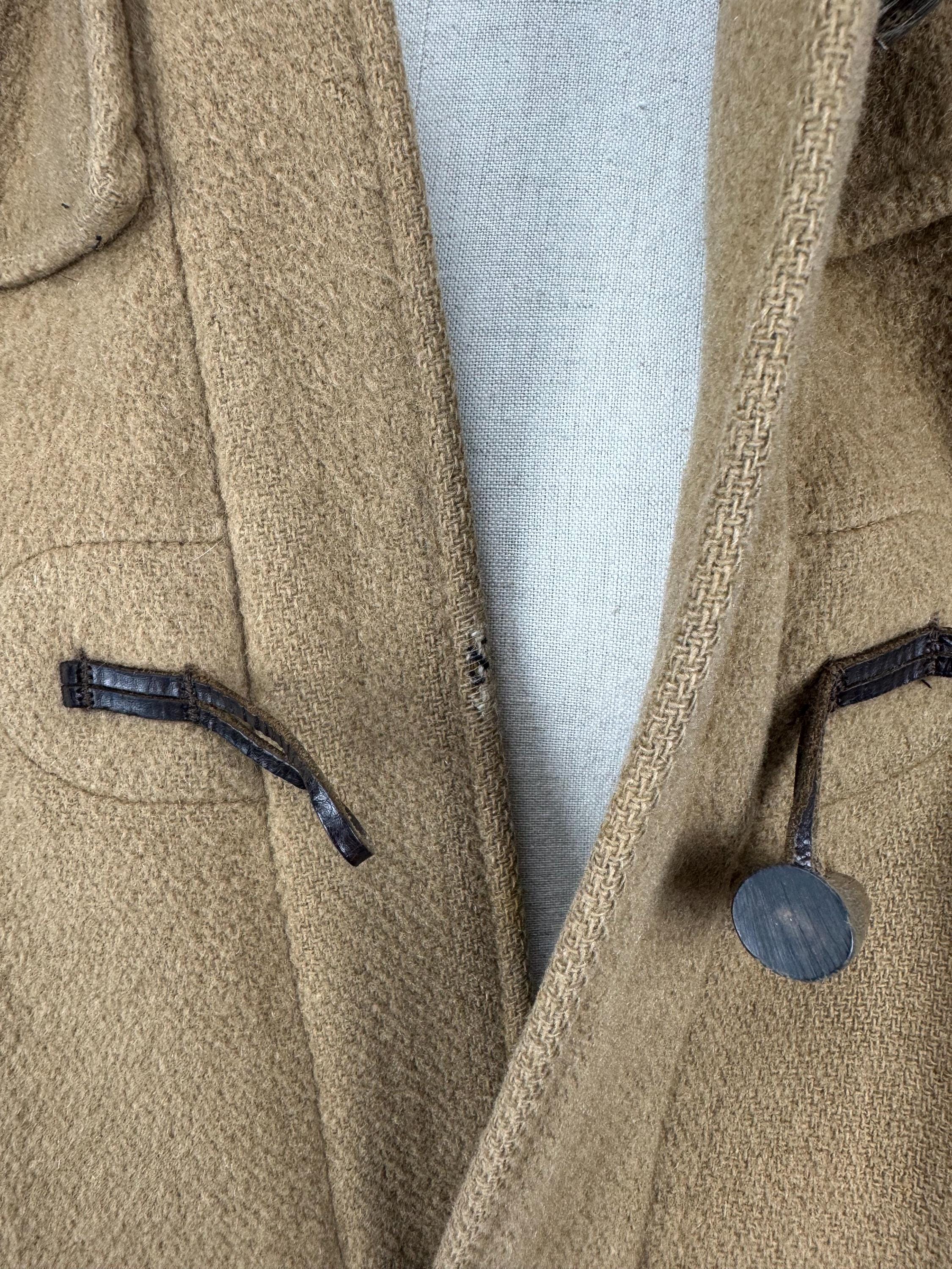 Vintage Aquascutum Camel Wool Duffle Coat Toggle Hood Made in 