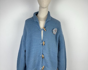 Women's Vinatge Pachamama Wool Cardigan Sweater One Size (M/L)