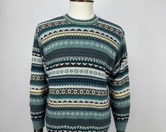 Vintage St Michael Marks & Spencer Fair Isle Sweater Mens M Nordic Knit Jumper