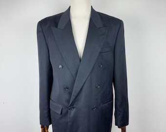 Herren Vintage Burtons Zweireihiger Wollblazer Größe XL