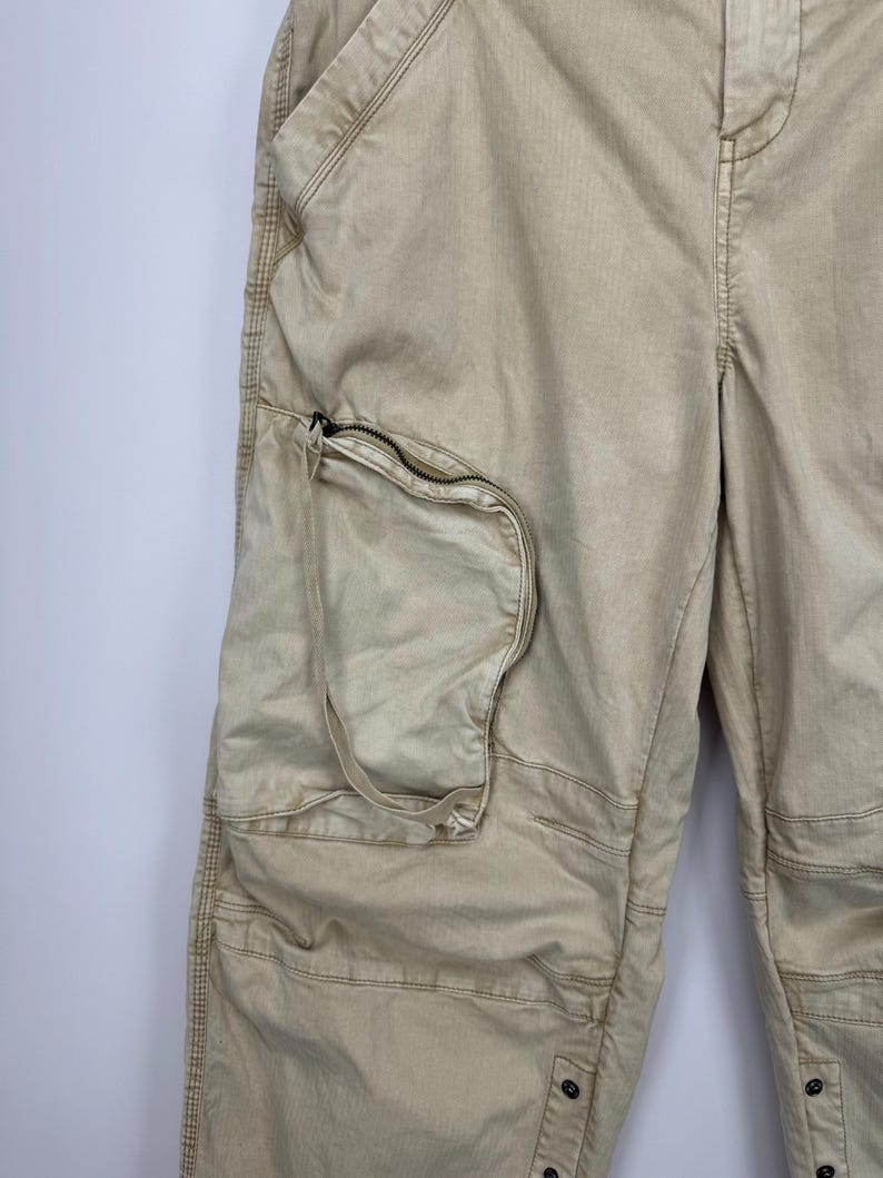 Vintage We The Free Free People Cargo Pants Beige Utility Tactical Women Size M Y2K image 4