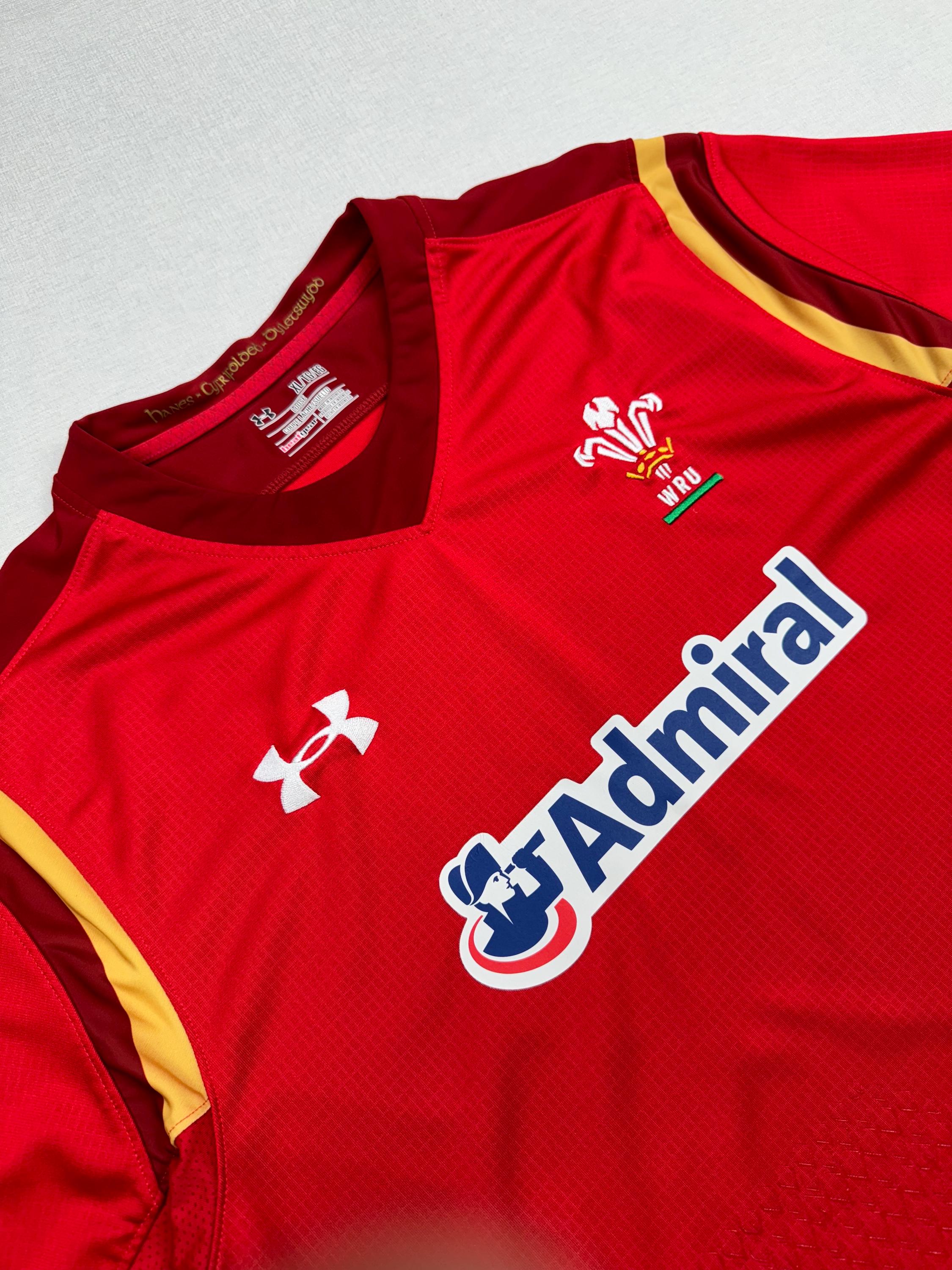 Maillot Rugby Manches Longues Pays De Galles 2010-2011, Under Armour, Taille S Homme