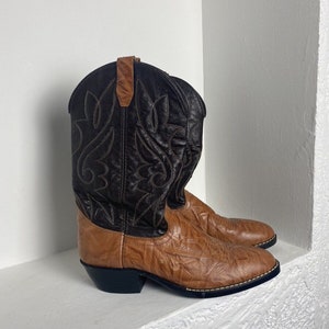 Mens Vintage Western Cowboy Leather Boots Hand-Made size Fit To US 9