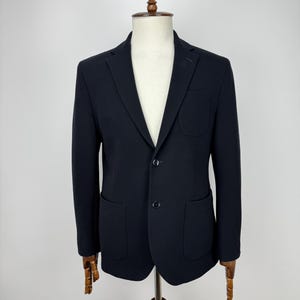 Massimo Dutti Blazer Men’s 42 EU52 Navy Blue Knit Sport Coat Smart Casual Jacket