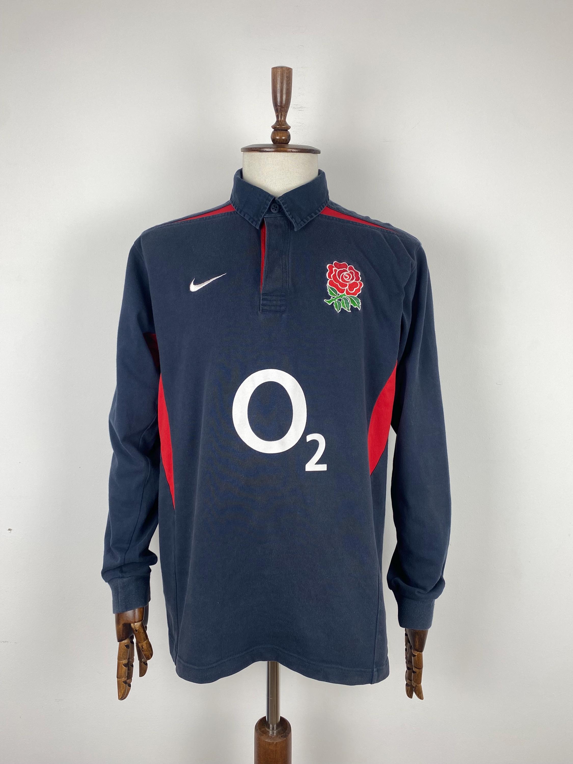 Men's Vintage Nike England O2 2003 Long sleeve Rugby Shirt