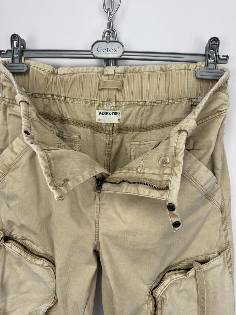 Vintage We The Free Free People Cargo Pants Beige Utility Tactical Women Size M Y2K image 7