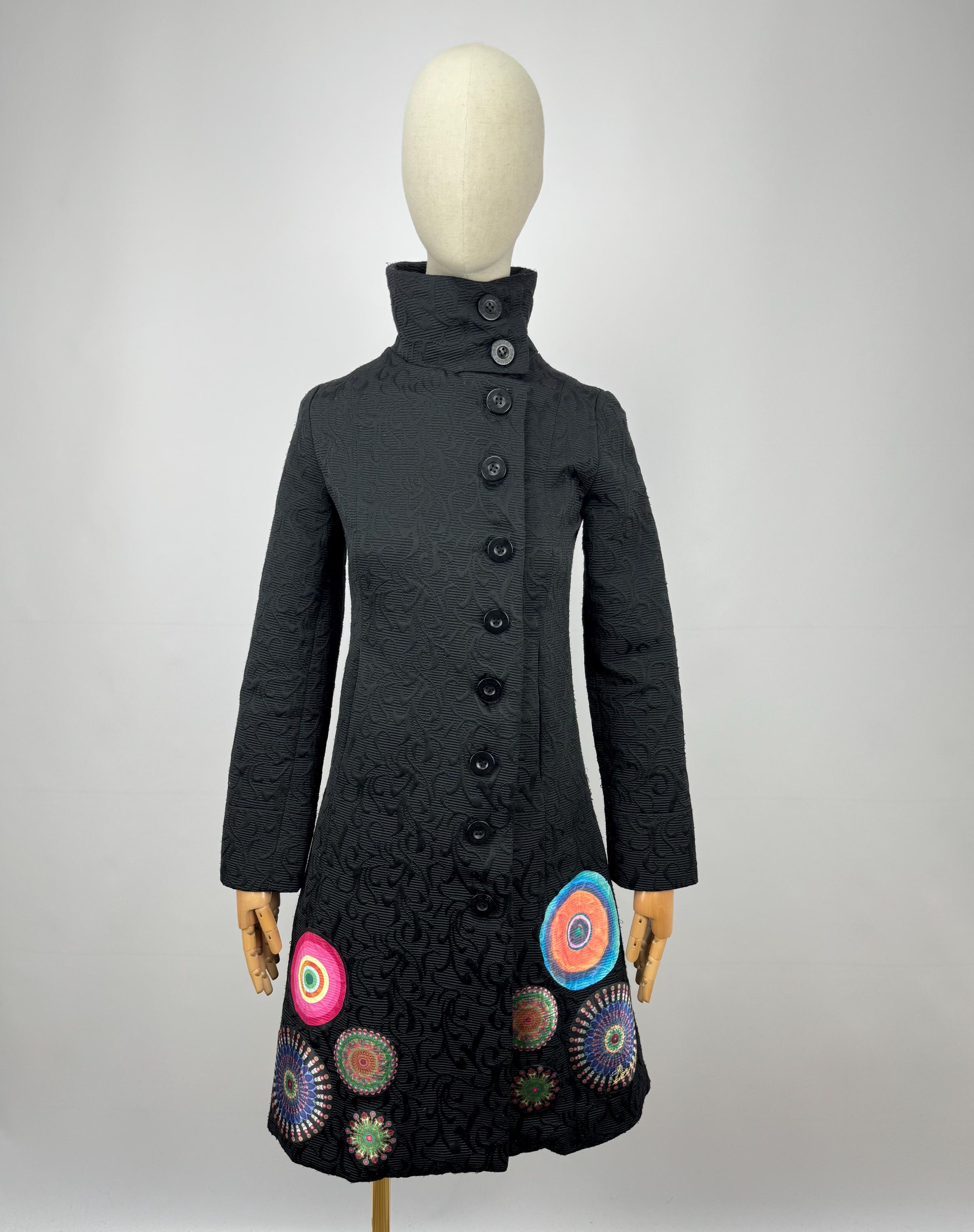 Manteau En Tricot Desigual Femme - Noir Et Blanc - Taille EU 36 - Coupe Ample - Occasion Bon état