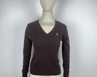 Women&#39;s Vintage Ralph Lauren Sport Merino Wool V-Neck Size L