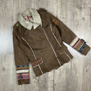 Women’s Vintage Desigual Suede Jacket Hooded size 38