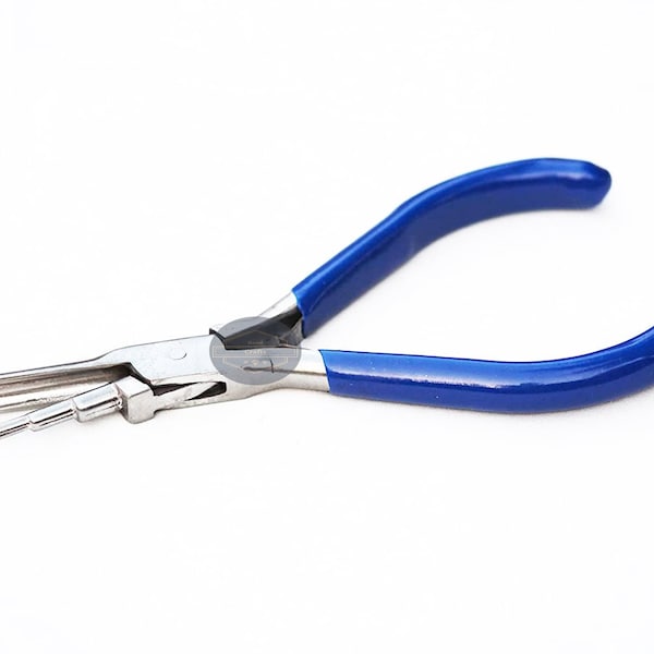 3-Step Wire jewelry looping tool Pliers Concave and Round Nose Plier Coiling Forming Bending Smooth