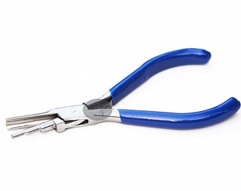 3-Step Wire jewelry looping tool Pliers Concave and Round Nose Plier Coiling Forming Bending Smooth