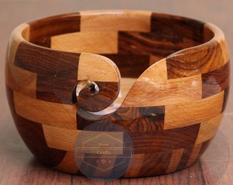 Personalized Wooden Yarn Bowl Antique Gift For Knitting Crochet Wooden Yarn Holder Best Christmas Gift for mother
