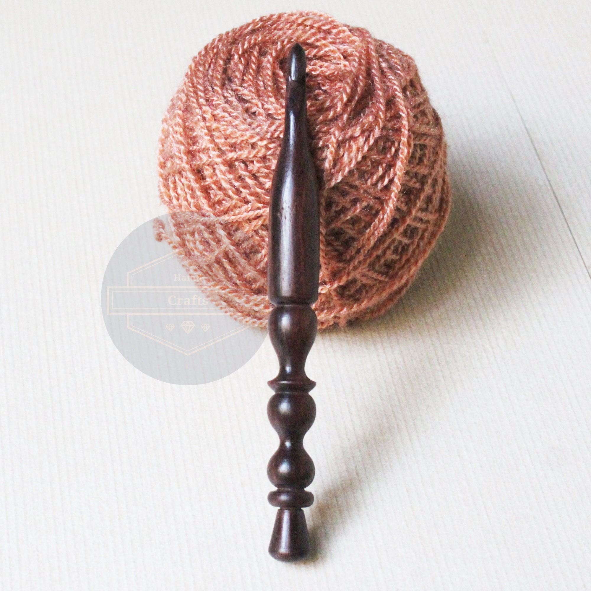 Handmade Wooden Crochet Hook Set of 7 With Leather Bag, Size 4mm to