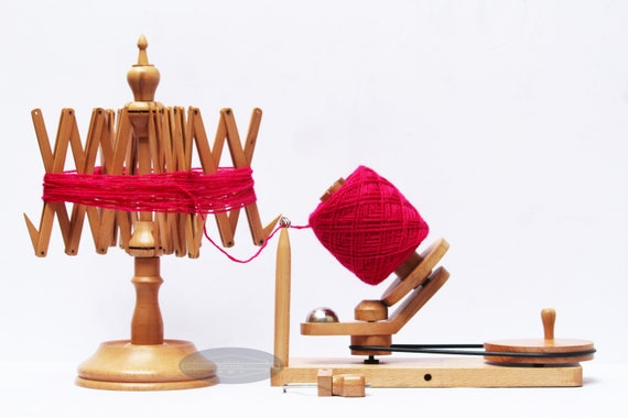 Yarn Winder and Swift Yarn Winder Combo Hand-Operated Ball Yarn Winder -  Wooden Yarn Winder - Large Wooden Yarn Winder for Knitting Crocheting