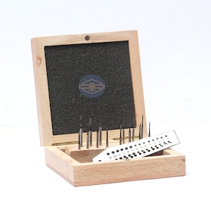 Minigängtapp och gängskärset (0,7 mm till 2,00 mm) - Förvaringslåda i trä