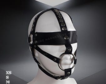Black Leather Hood Mask | Adjustable Costume & Performance Accessory