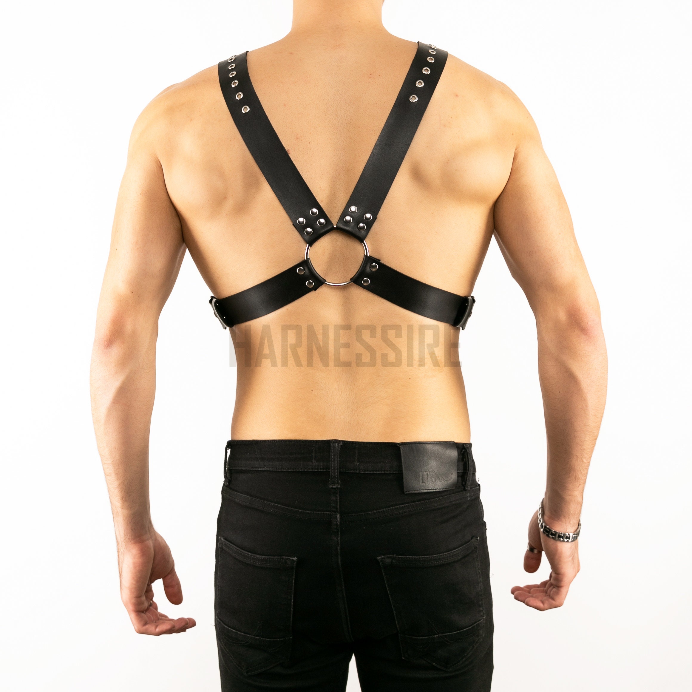 Arnés de cinturón de cintura para hombre / Arnés de gladiador para hombre  Arnés de pecho de cuero para hombre Cinturón de cintura bondage para hombre  Equipo BDSM para hombre Regalo para