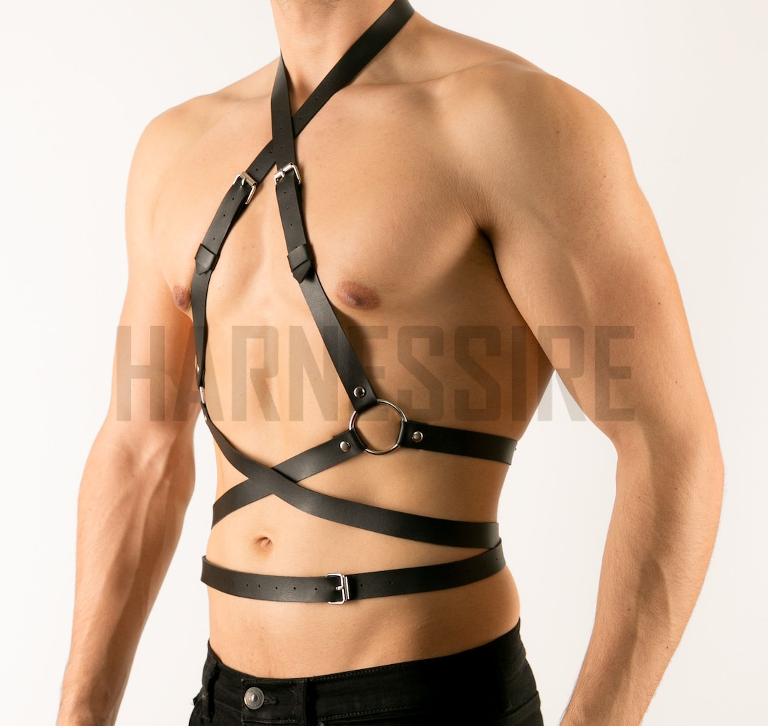 Mens Bondage Body Harness Mens Leather Chest Harness Mens - Etsy